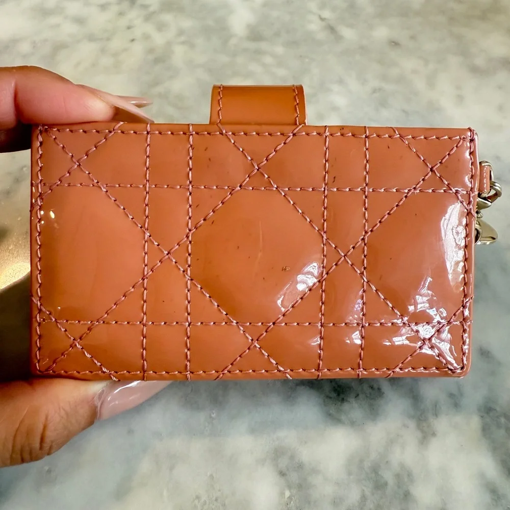 Dior Pink Quilted Card Holder